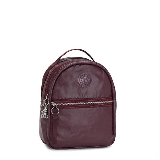 Kipling Kae Metallic Backpacks Burgundy Lacquer Metallic | CA 1590ZU